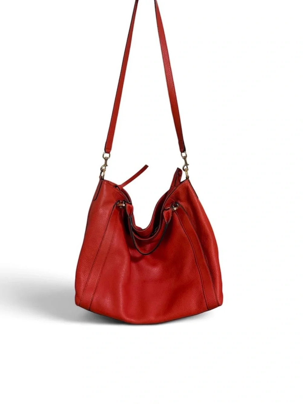 Gucci Miss GG Interlocking G Pebbled Leather 2-Way Tote Orange